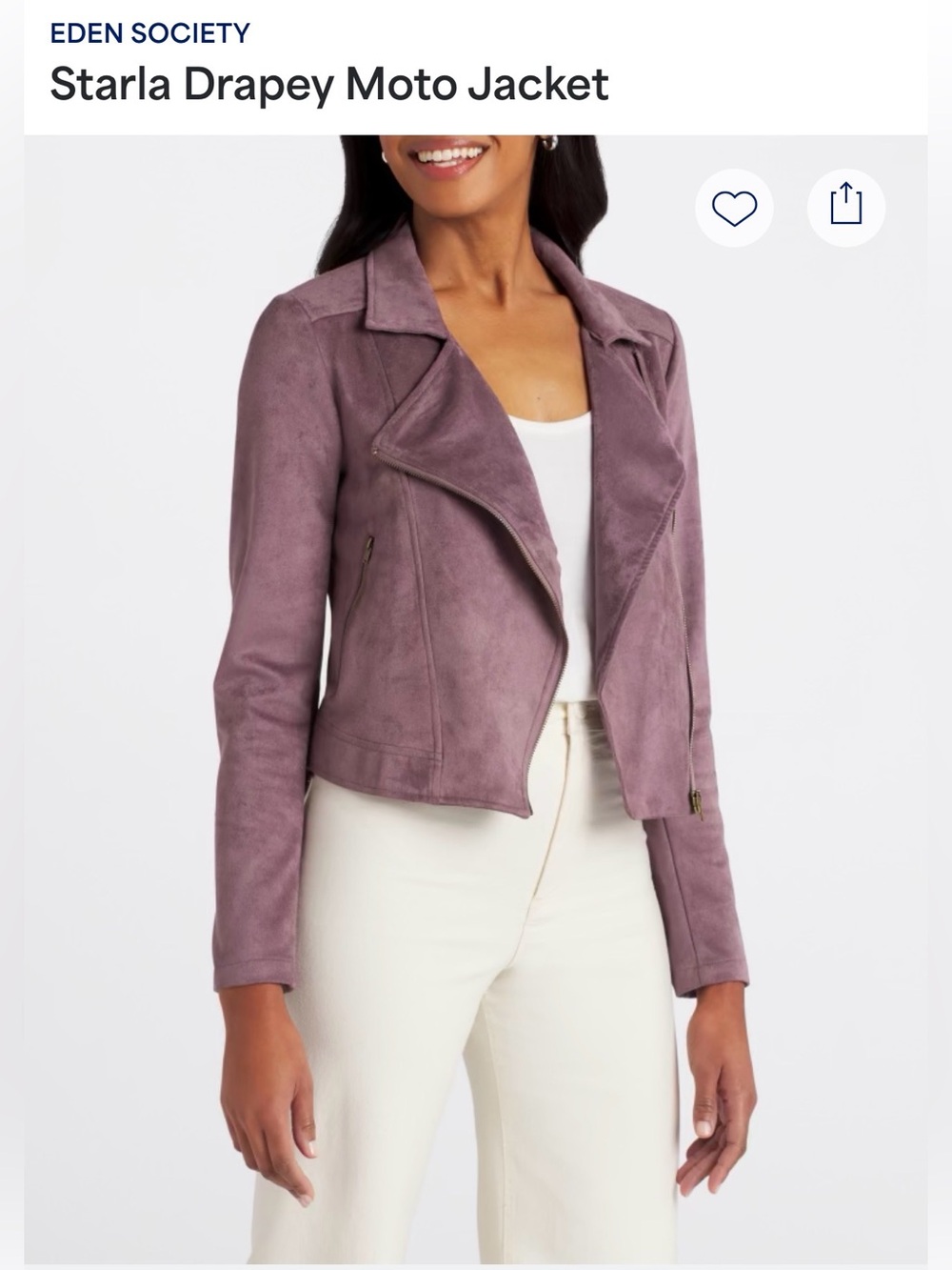 Drapey Moto Jacket - Mauve